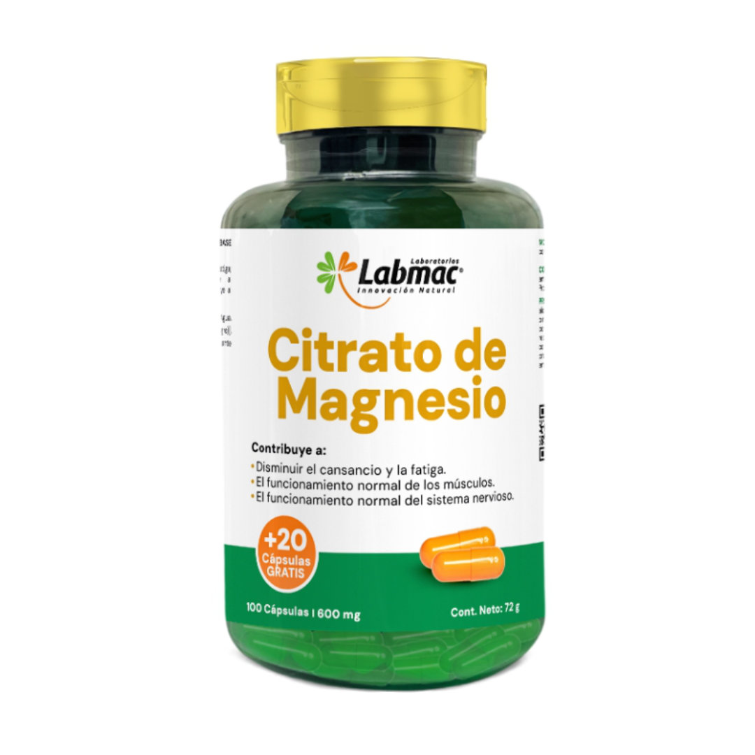 Citrato de Magnesio 600mg 120 Cápsulas - Labmac