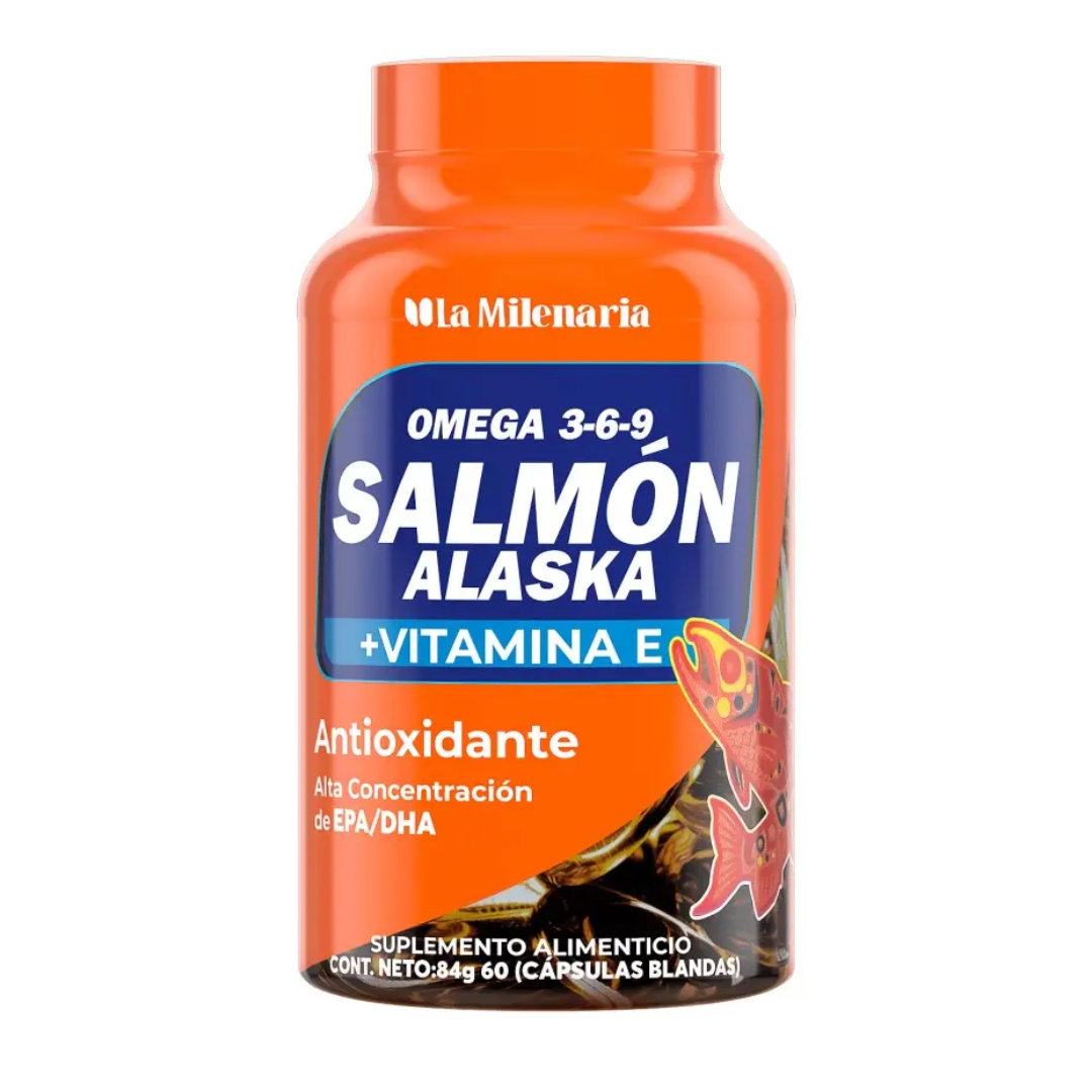 Omega 3-6-9 Salmon Alaska 60 Cápsulas - La Milenaria