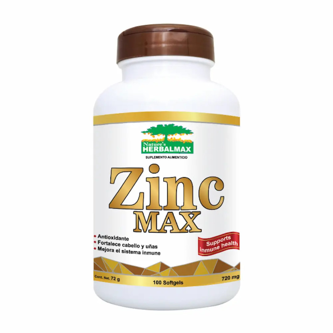 Zinc Max 100 Cápsulas 720mg - Herbalmax